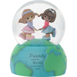 Friends Make The World A Wonderful Place Musical Snow Globe