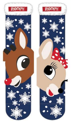 Rudolph the Red Nose and Clarice Sherpa Socks PREORDER